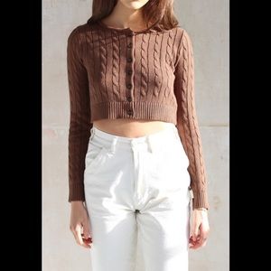 Brandy Melville Sweaters | Brandy Melville Brown Athelia Knit Top | Size S
